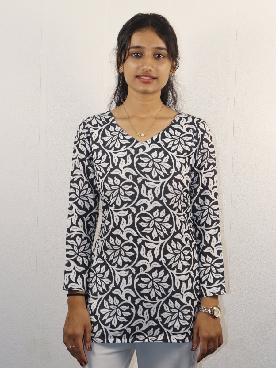 Elevate Your Style with the Aadhya V-Neck Short Kurti - Aanzri fashion