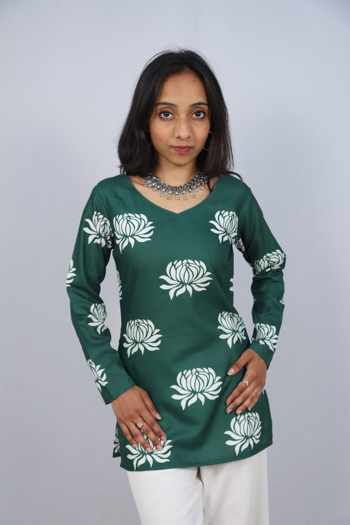 Multicolor Cotton Short Printed Kurti For Women & Girls