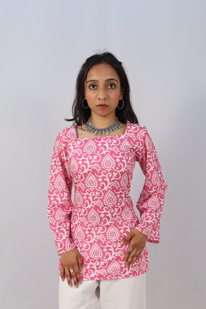 RIVAAH Multicolor Cotton Short Printed Kurti For Women & Girls