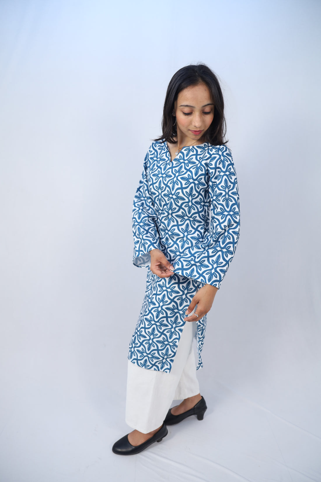 Ziyaa Multicolor Cotton Short Printed Kurti For Women & Girls