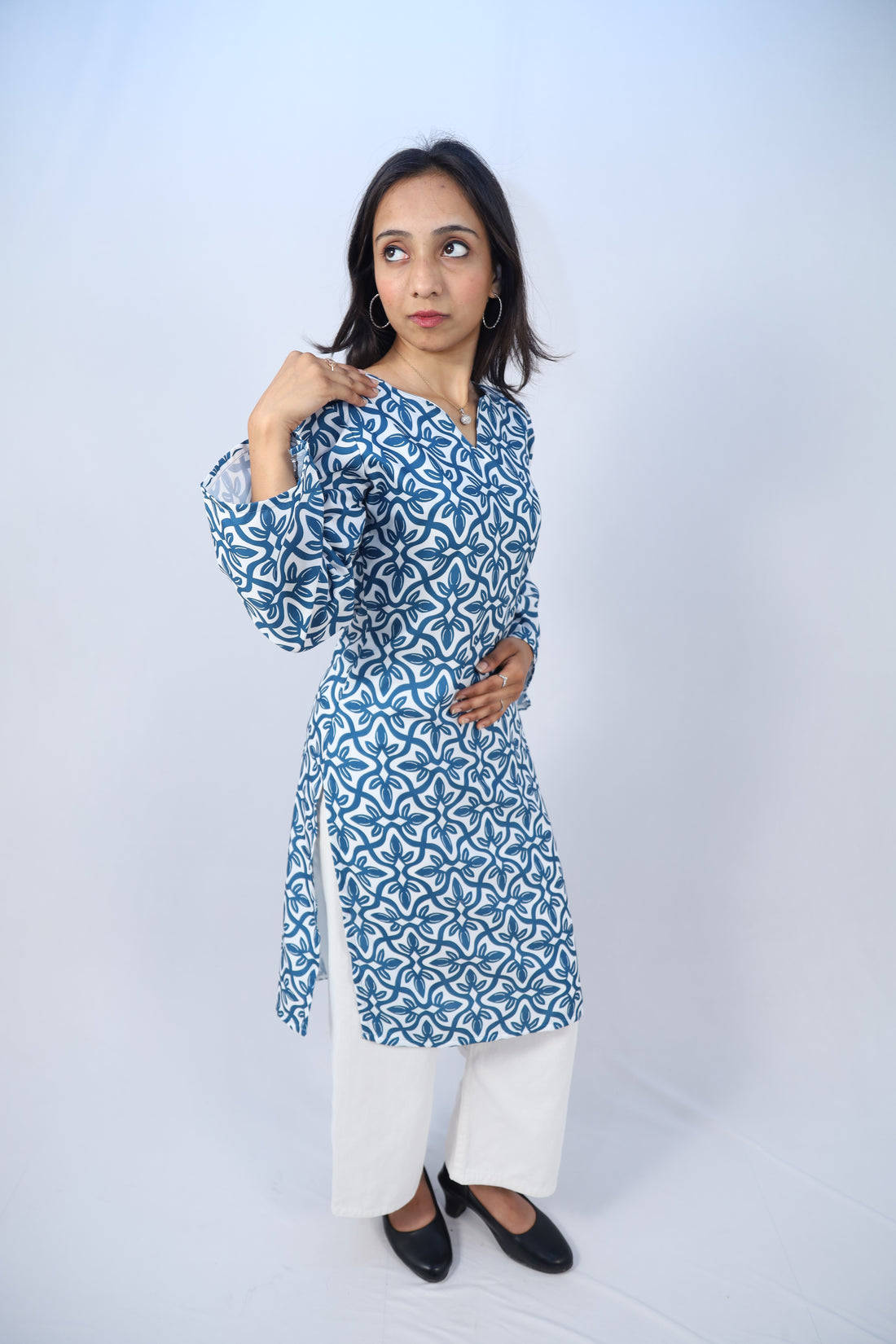 Ziyaa Multicolor Cotton Short Printed Kurti For Women & Girls