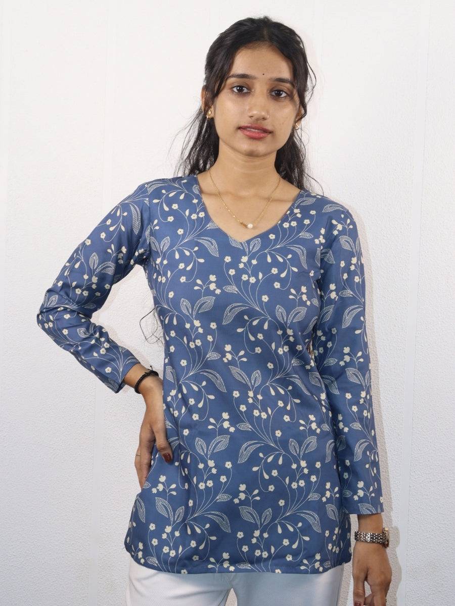 Raadhaa V-neck Full Sleeves Short Kurti