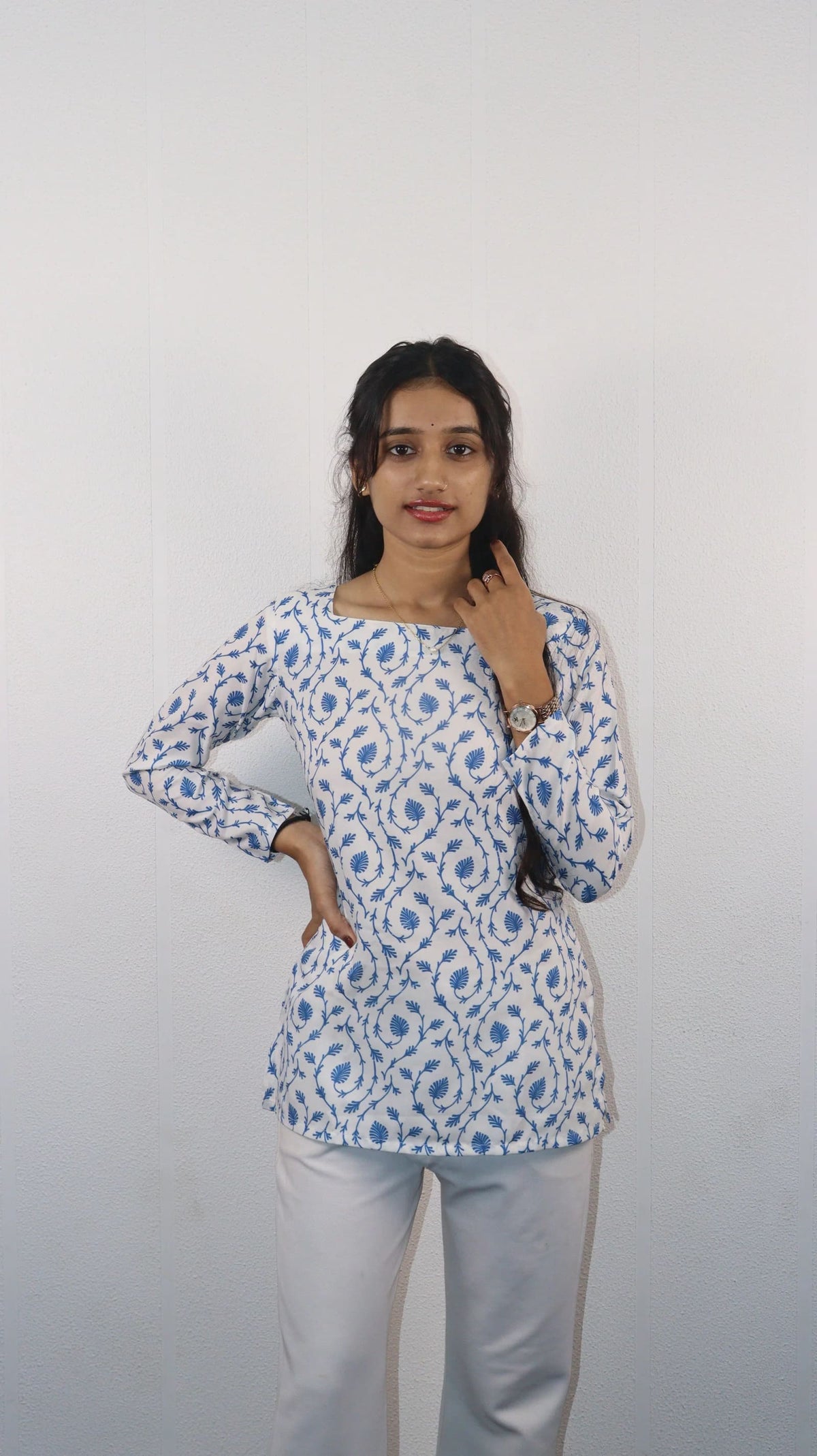 Krishva Square Neck Short Kurti
